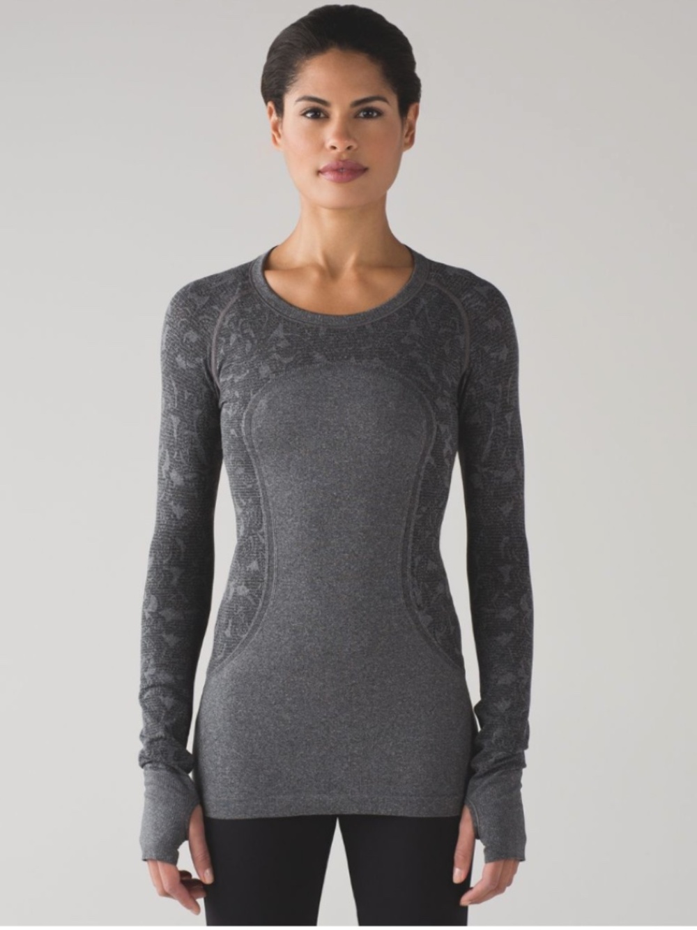 Lululemon Swiftly Tech Long Sleeve Crew | Heathered Black, Size 10
